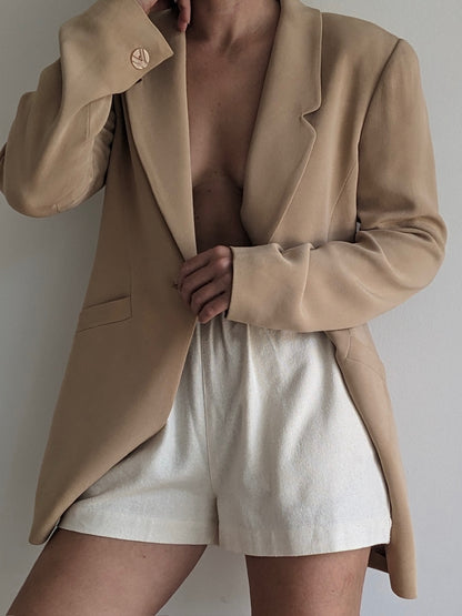 Vintage Latte Silk Blazer