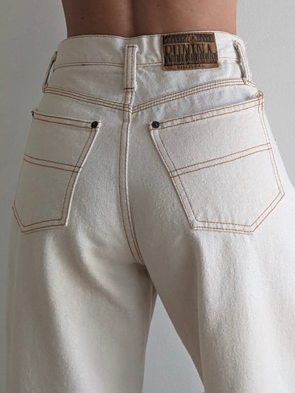 Rare Vintage Natural Wide-Leg Denim