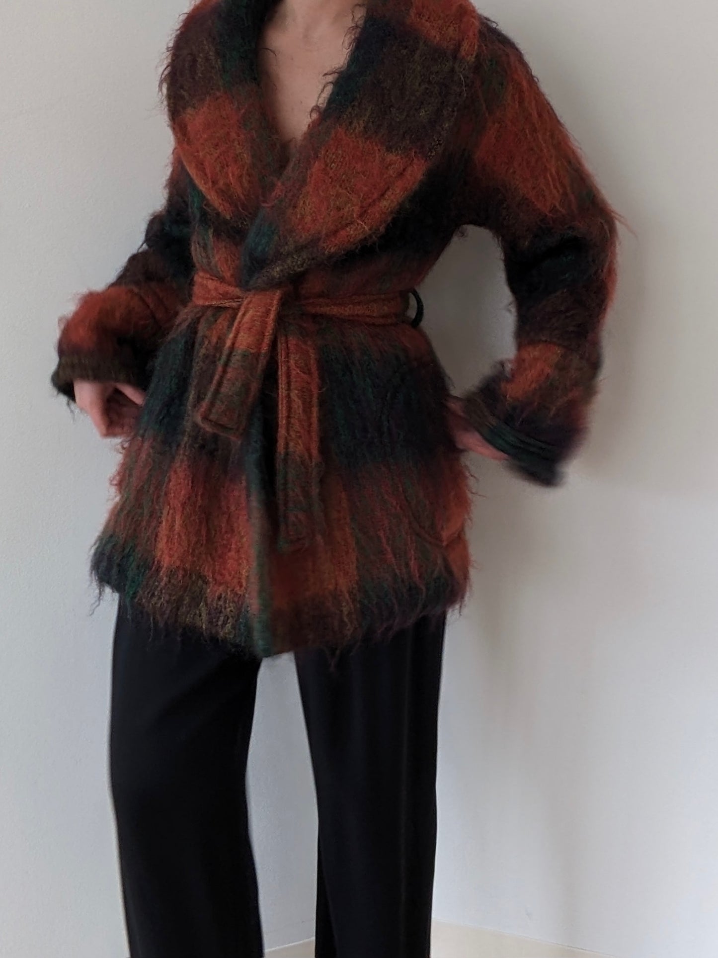Amazing Vintage Belted Mohair Robe Coat