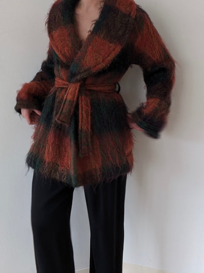 Amazing Vintage Belted Mohair Robe Coat