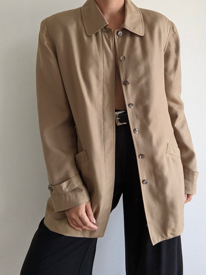 Vintage Toffee Silk Twill Jacket