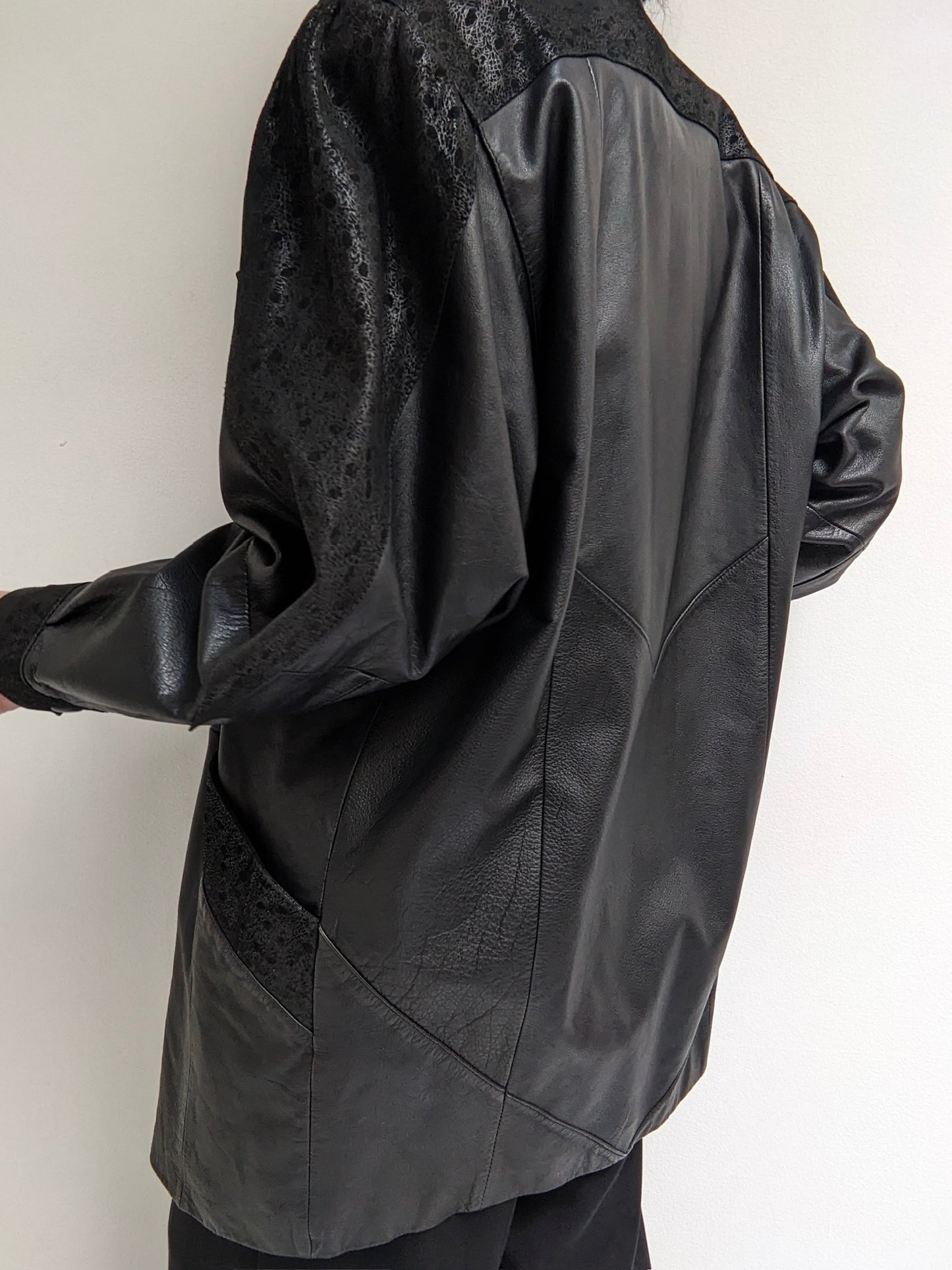 Vintage Ink Leather Coat