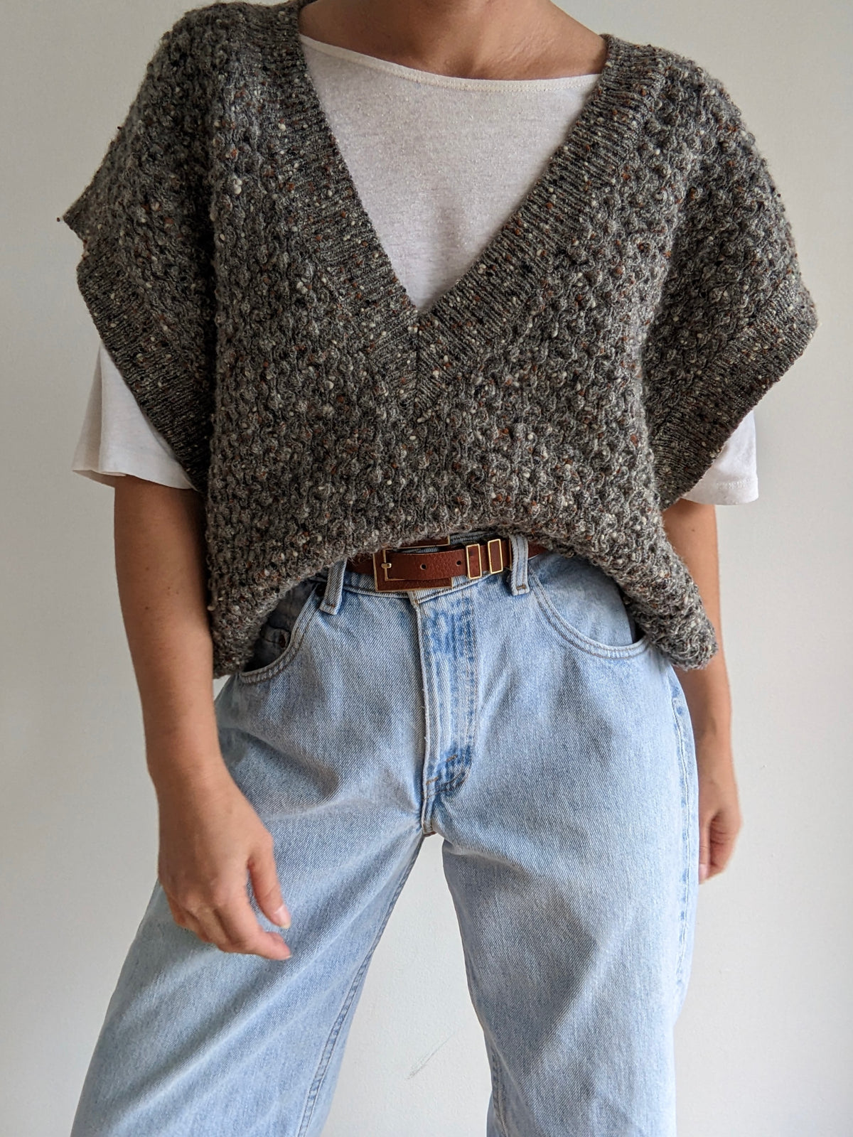 Vintage Speckled Chunky Wool Vest