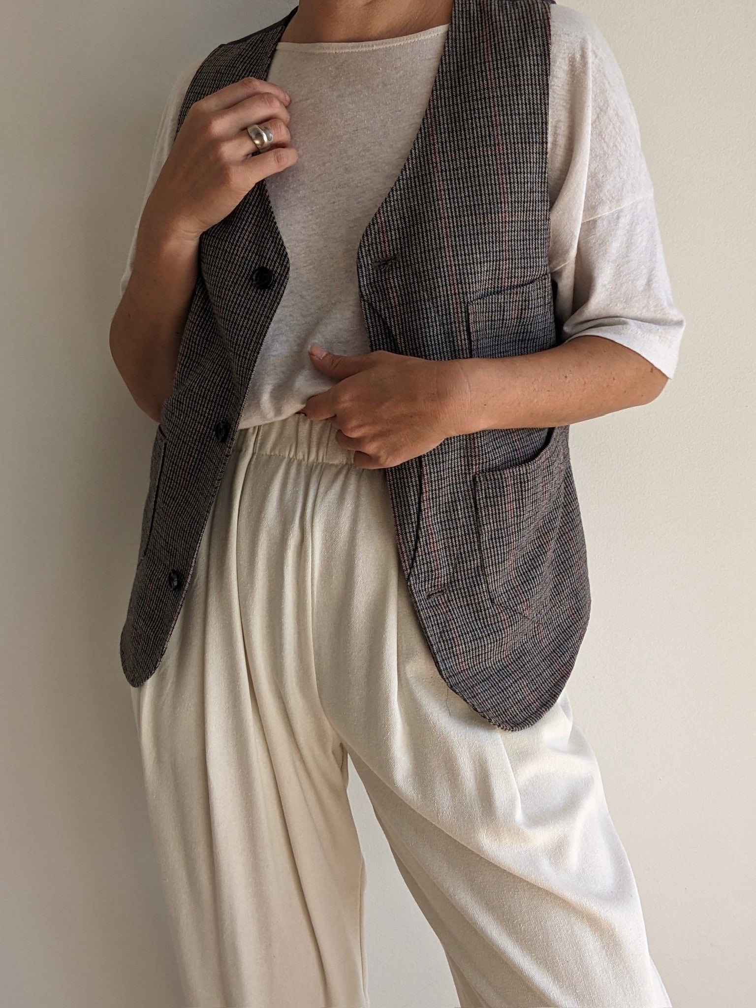 Plaid Wool Pocket Vest – NA NIN