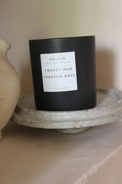 Smokey Oud & Tobacco Rose Candle / Available in Multiple Sizes