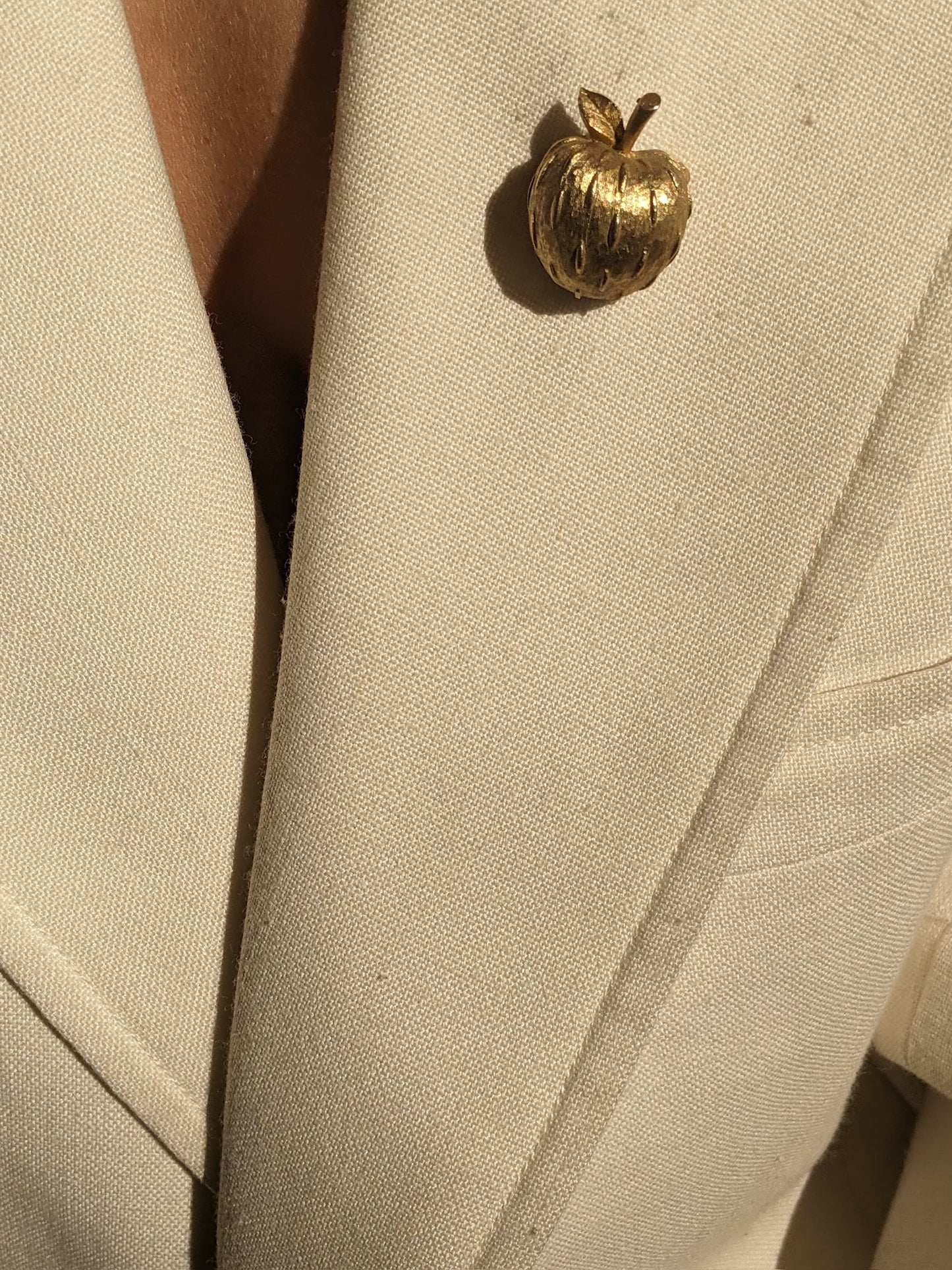 Vintage Gold Apple Brooch