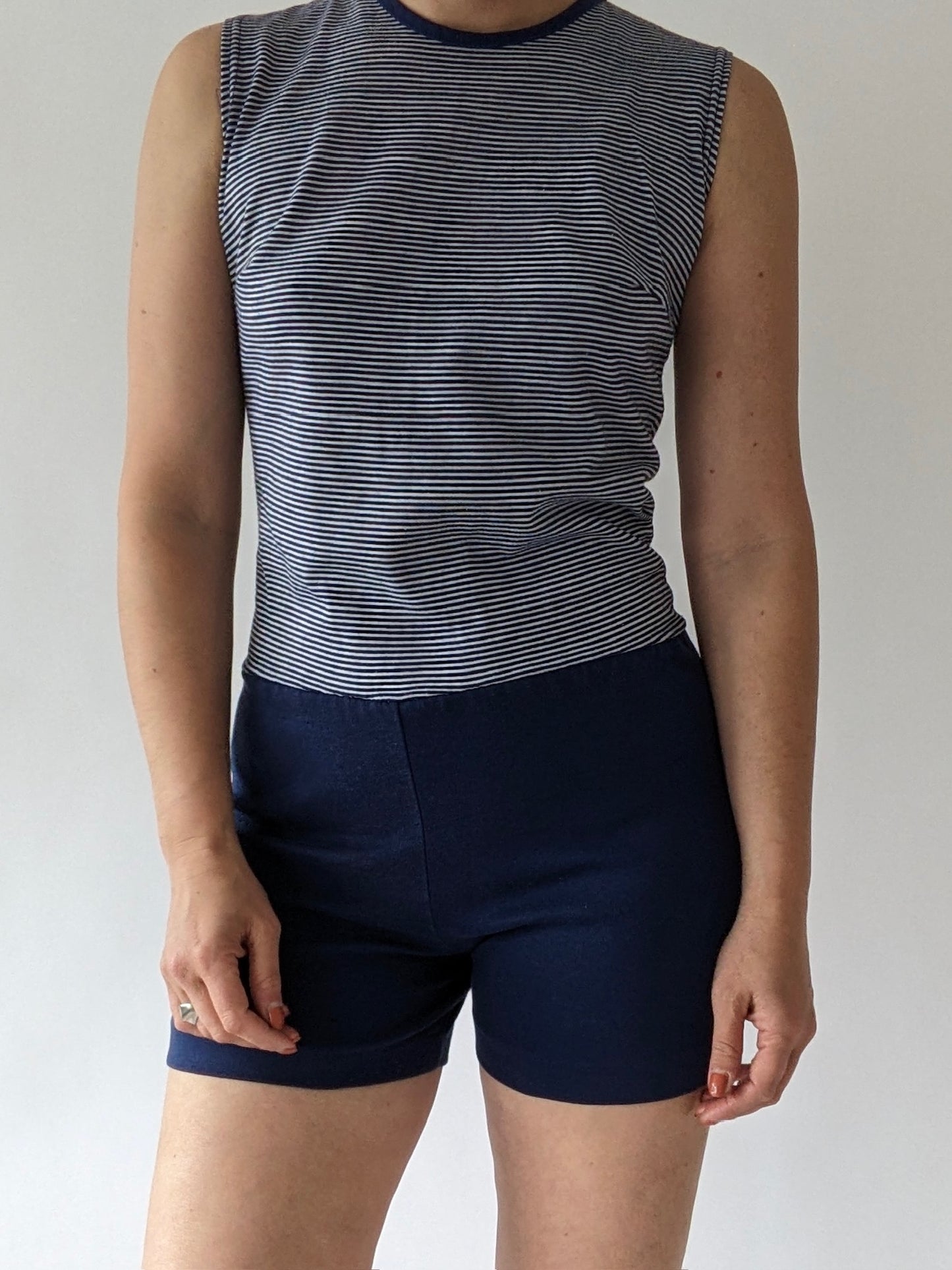 Fun Vintage 1950s Gym Wear Striped Romper