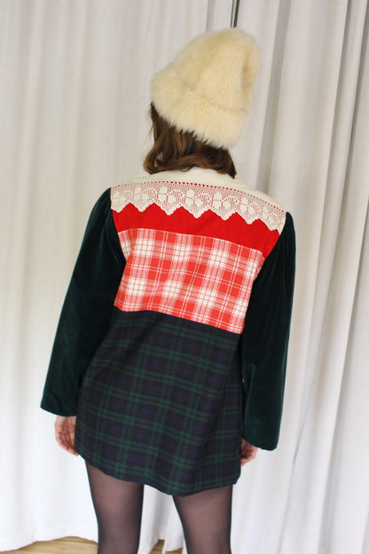Absolutely Incredible Vintage Patchwork & Lace Holiday Jacket