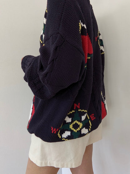 Vintage Guess Nautical Cotton Sweater