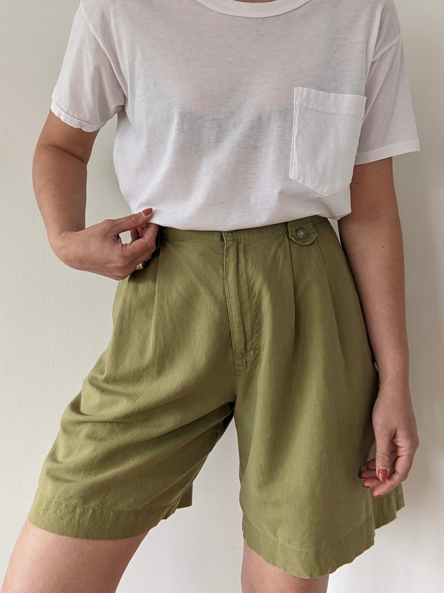 Vintage Calvin Klein Avocado Linen Shorts