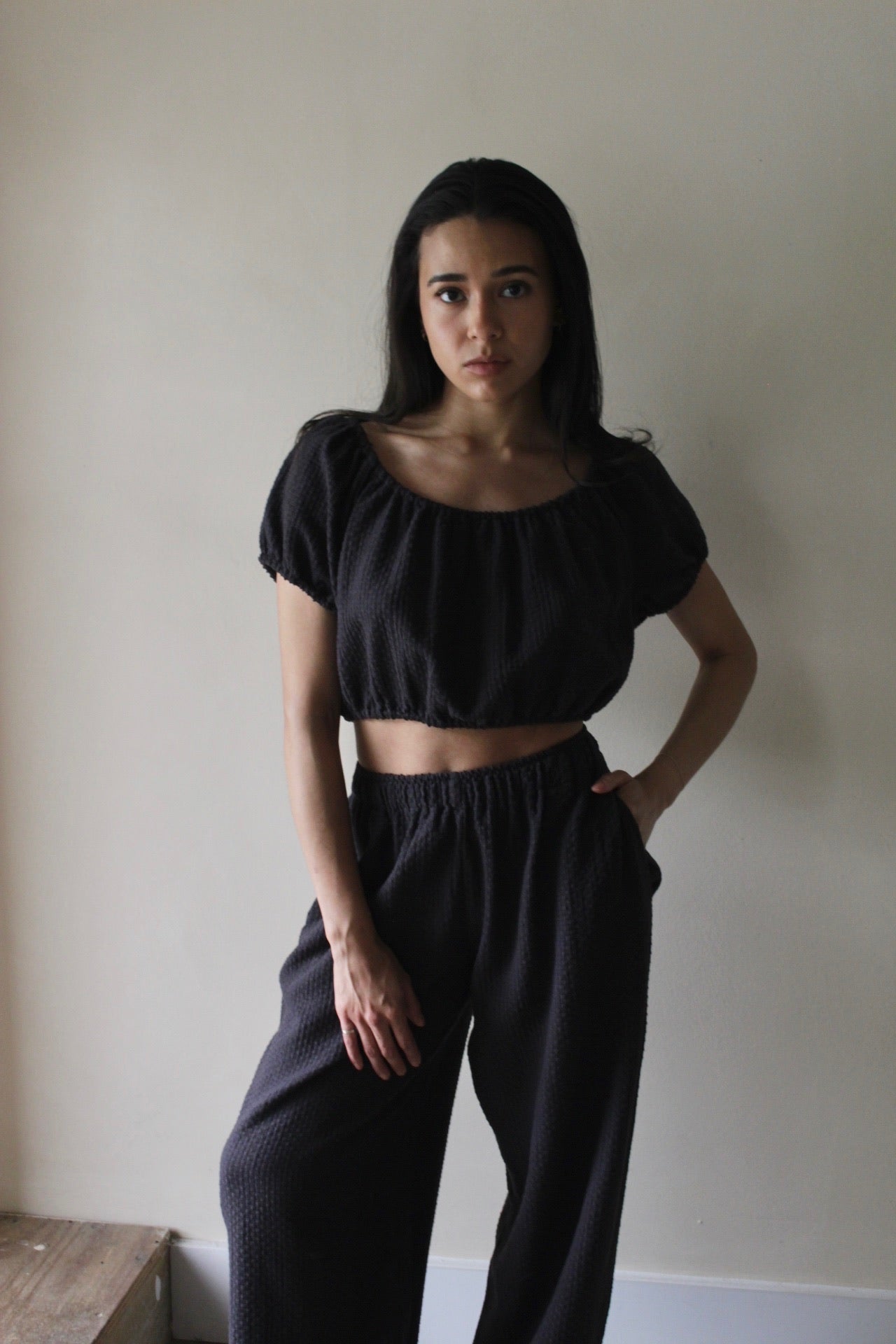 Stella Basketweave Cotton Crop Top