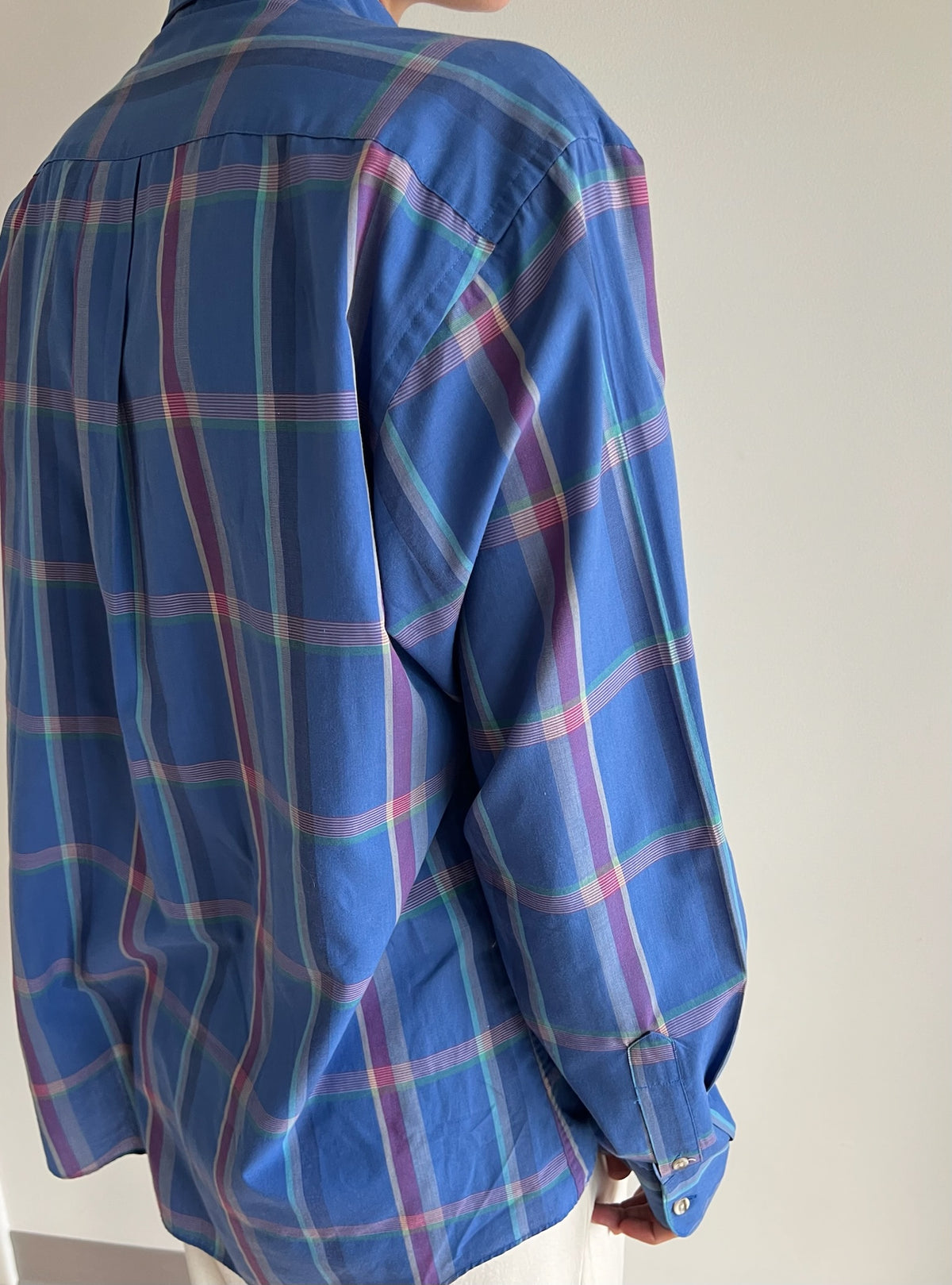 Vintage Christian Dior Cerulean Plaid Shirt