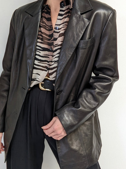 Luxurious Vintage Espresso Leather Jacket