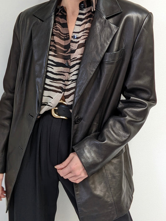Luxurious Vintage Espresso Leather Jacket