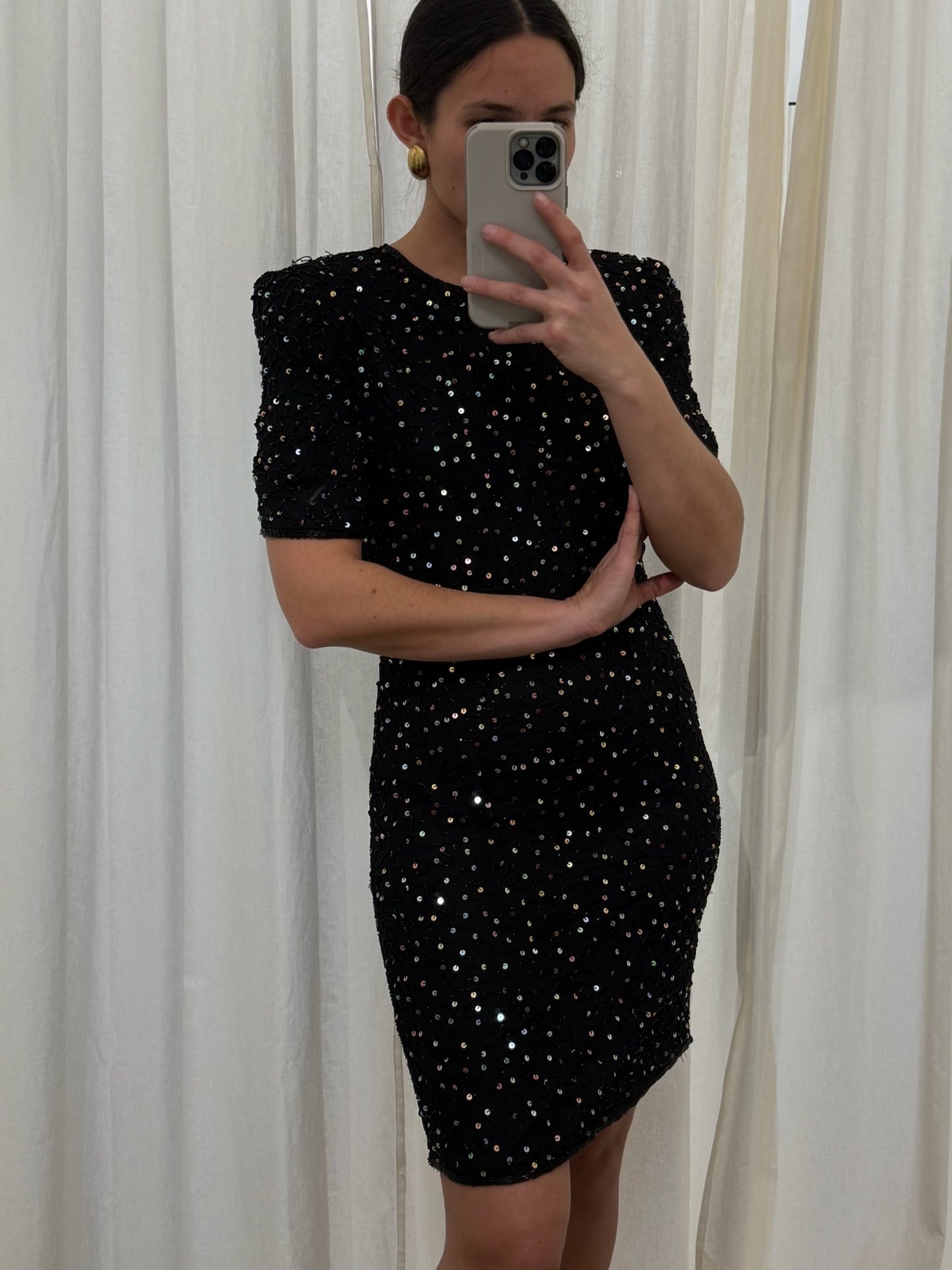 Beautiful Vintage Embellished Silk Dress