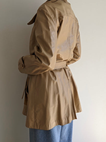 Incredible Vintage Biscotti Leather & Suede Belted Jacket