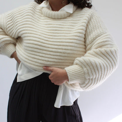 Romy Knitted Alpaca Balloon Sleeve Sweater