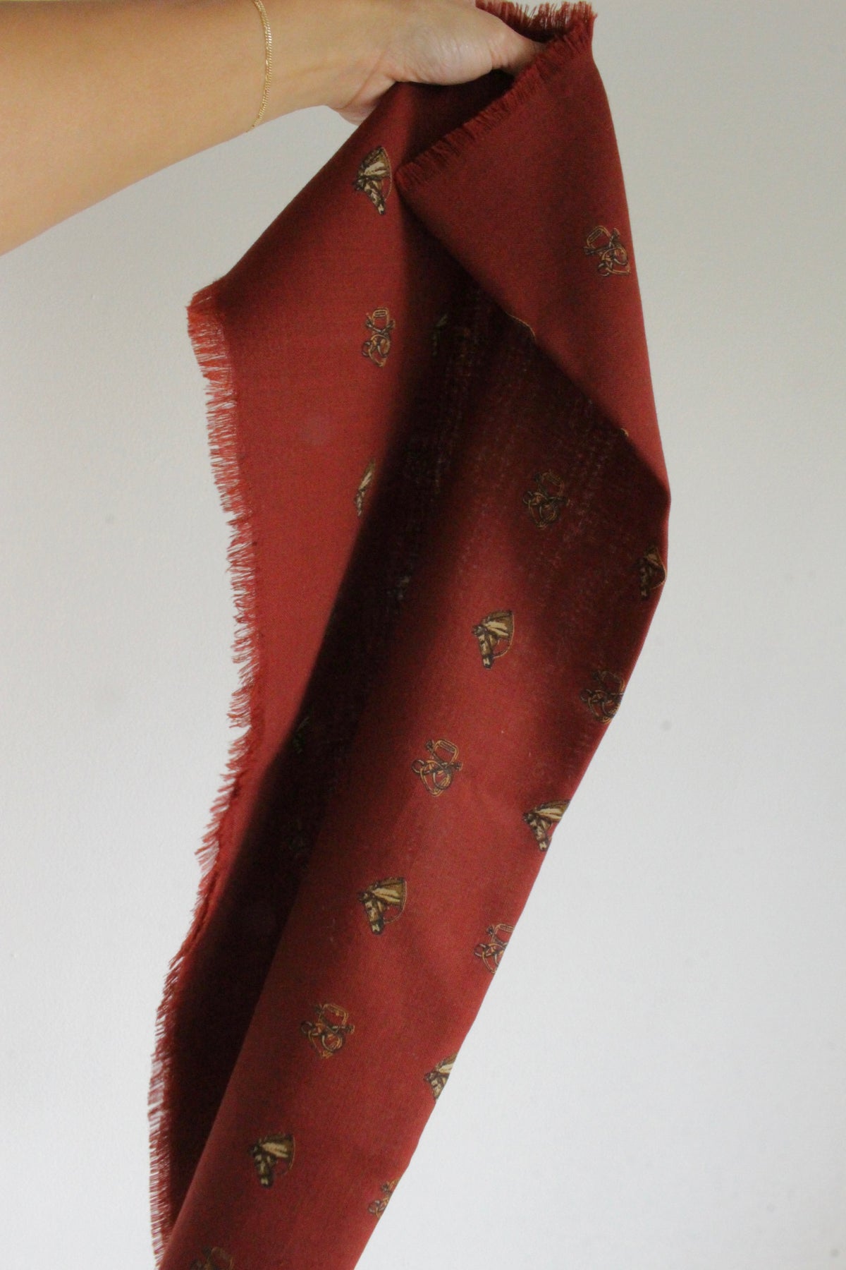 Vintage Ralph Lauren Rust Equestrian Themed Scarf
