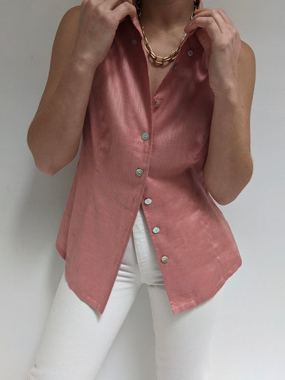 Vintage Rose Linen Top