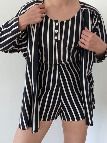 Incredible Vintage Striped Romper & Jacket Set