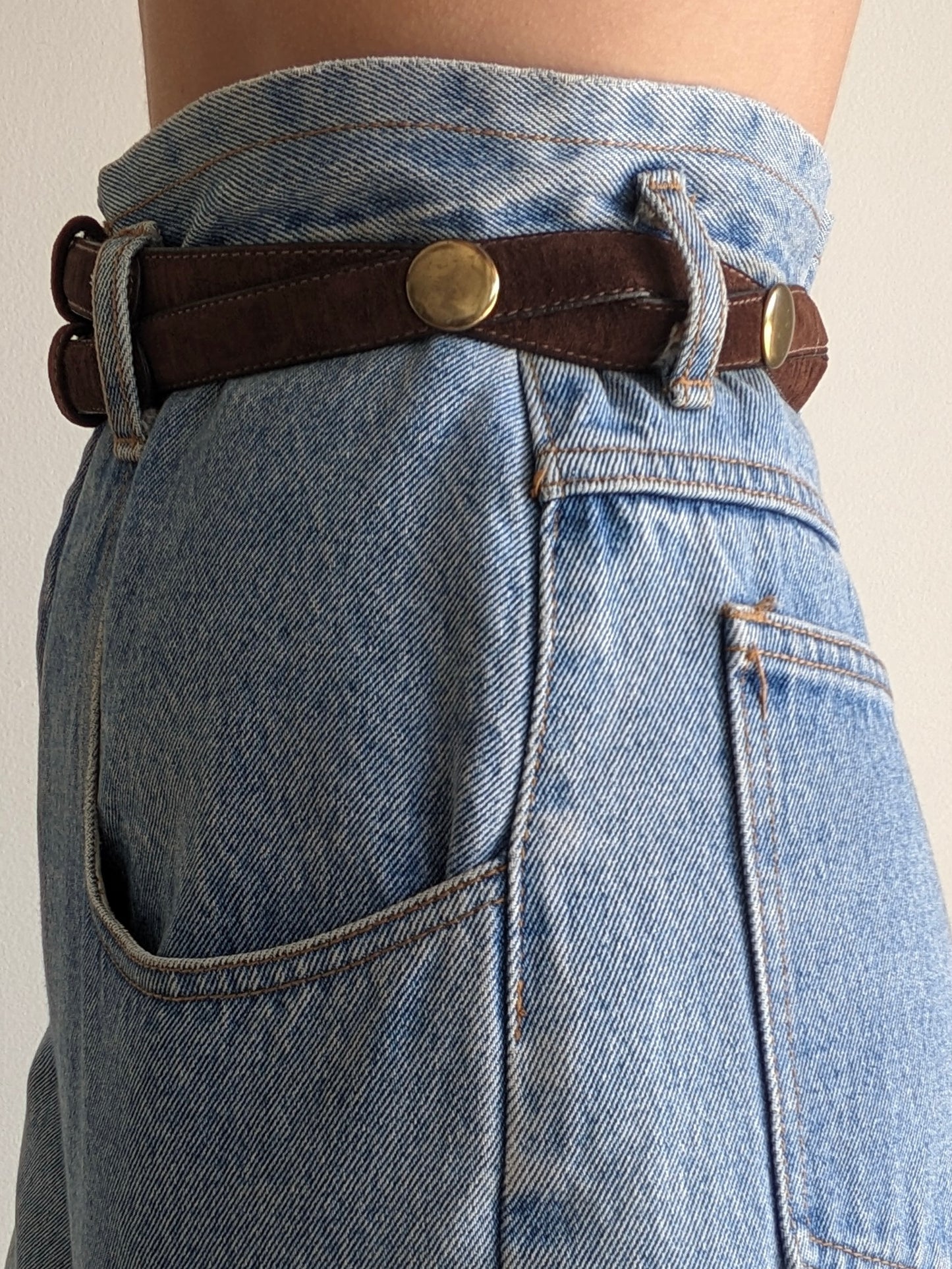 Vintage Intertwined Cocoa Suede Belt
