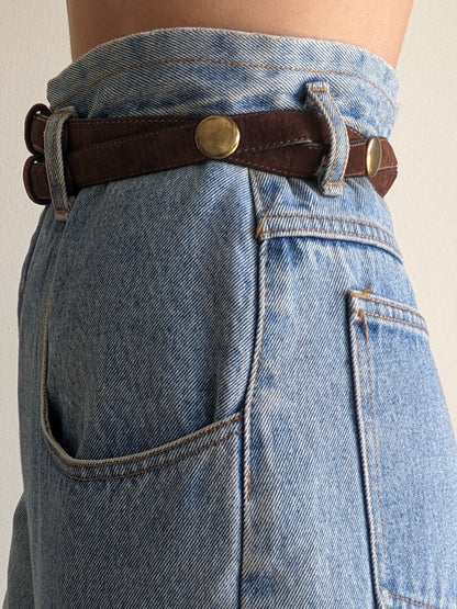 Vintage Intertwined Cocoa Suede Belt