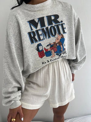 Vintage Comedic "Mr. Remote" Graphic Sweatshirt