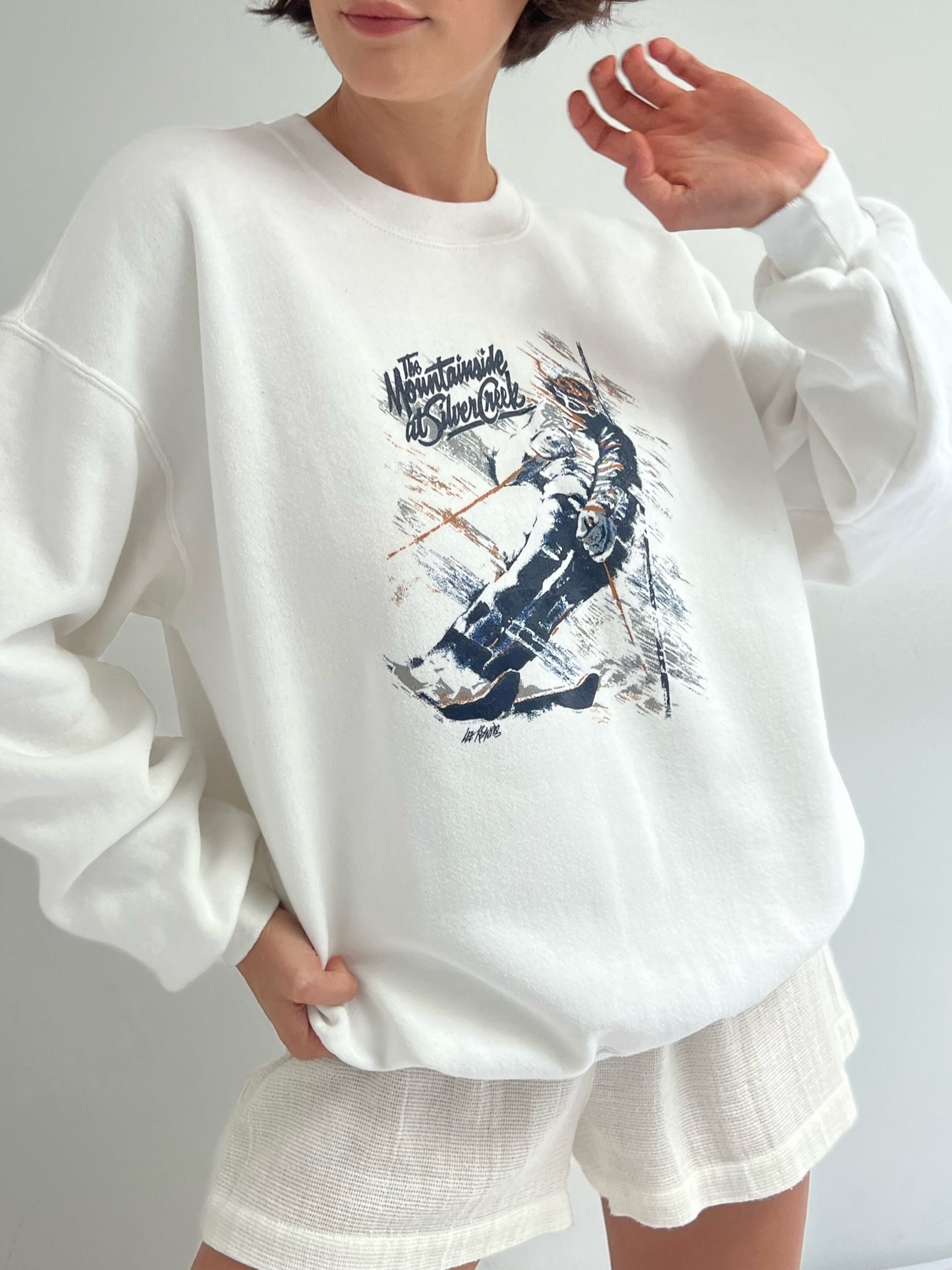 Vintage "Mountainside" Skier Printed Sweatshirt