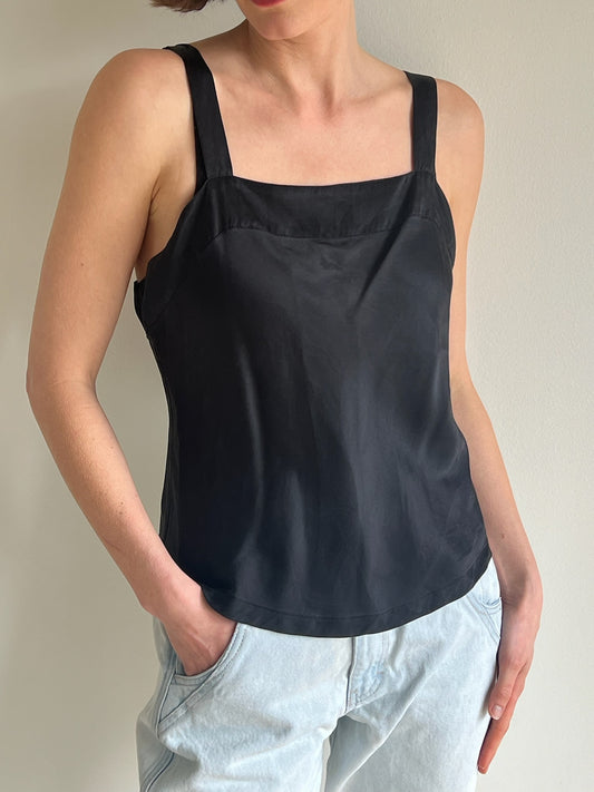 Vintage Licorice Silk Slip Top