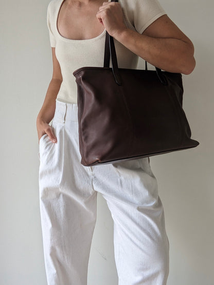 Amazing 90s Coach Chocolate Leather City Tote