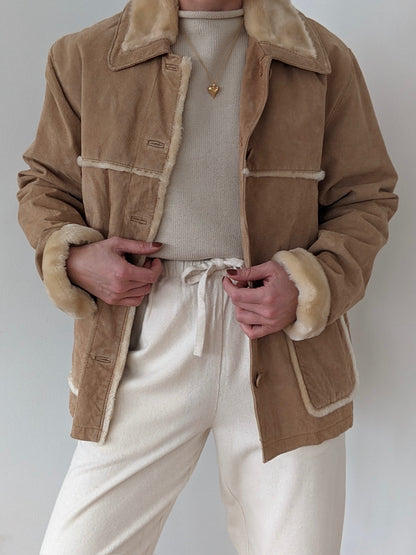 Vintage Biscotti Suede & Faux Fur Coat