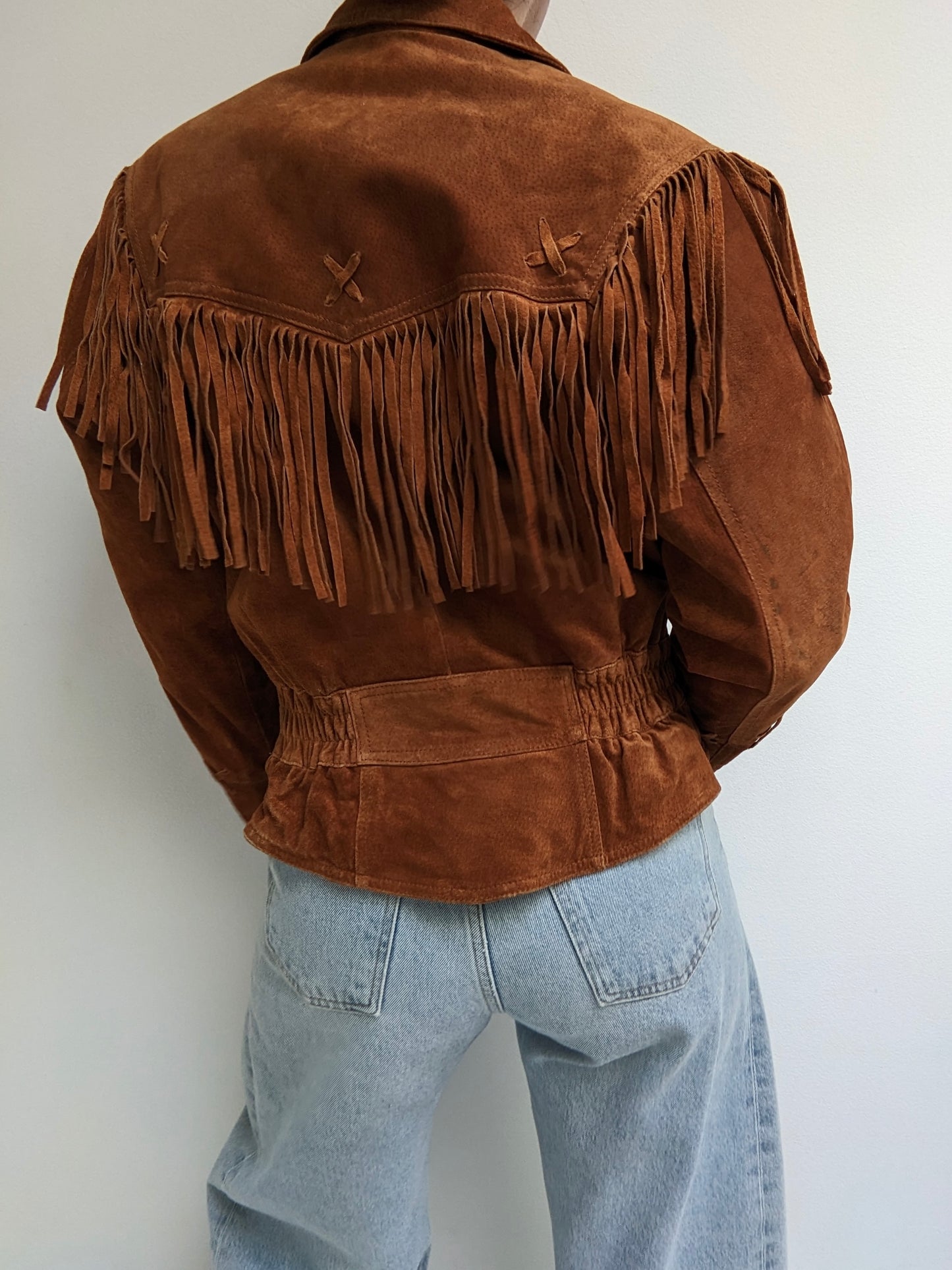 Vintage Cinnamon Fringed Suede Jacket