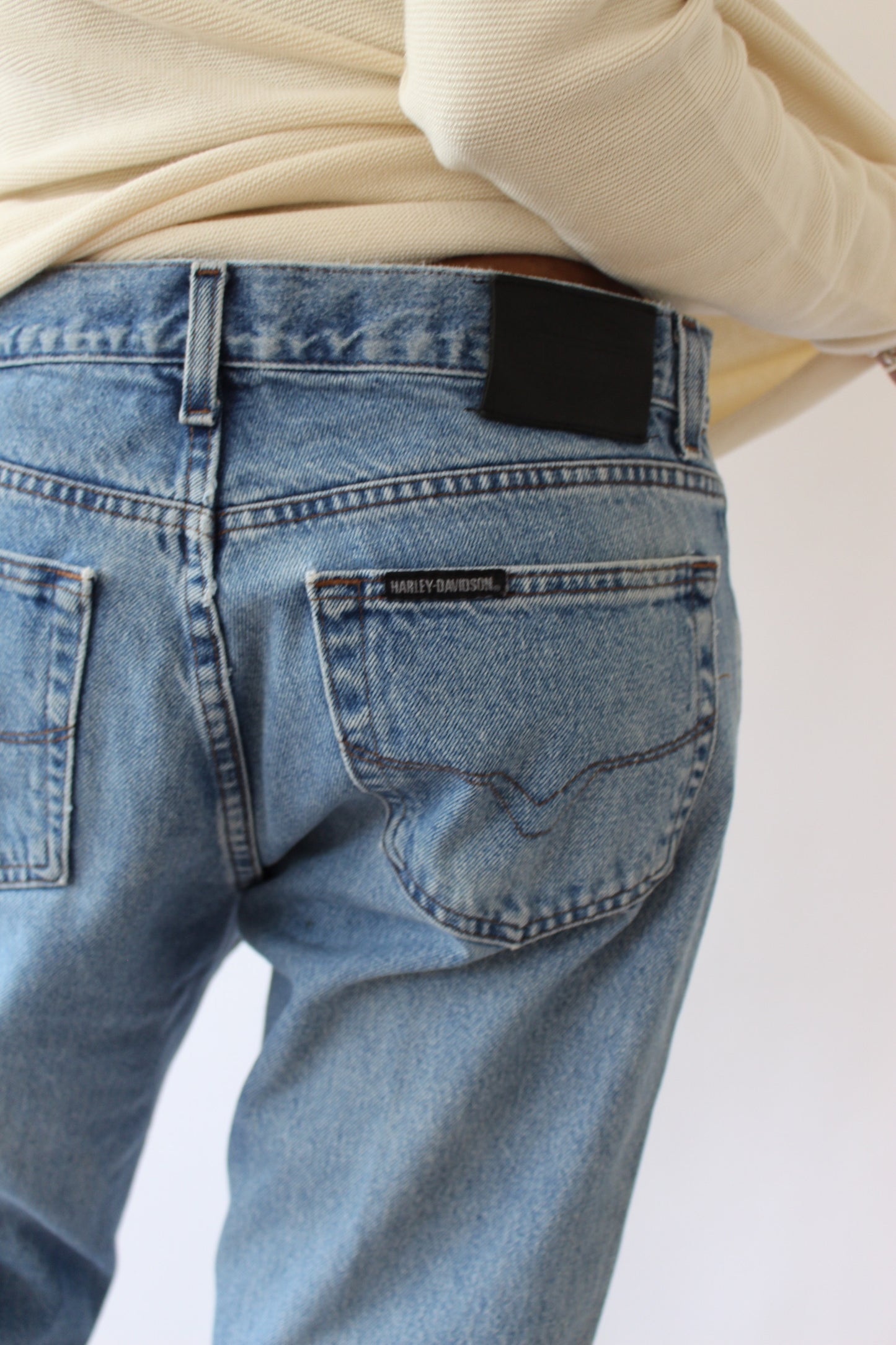 Vintage Harley Davidson Blue Jeans