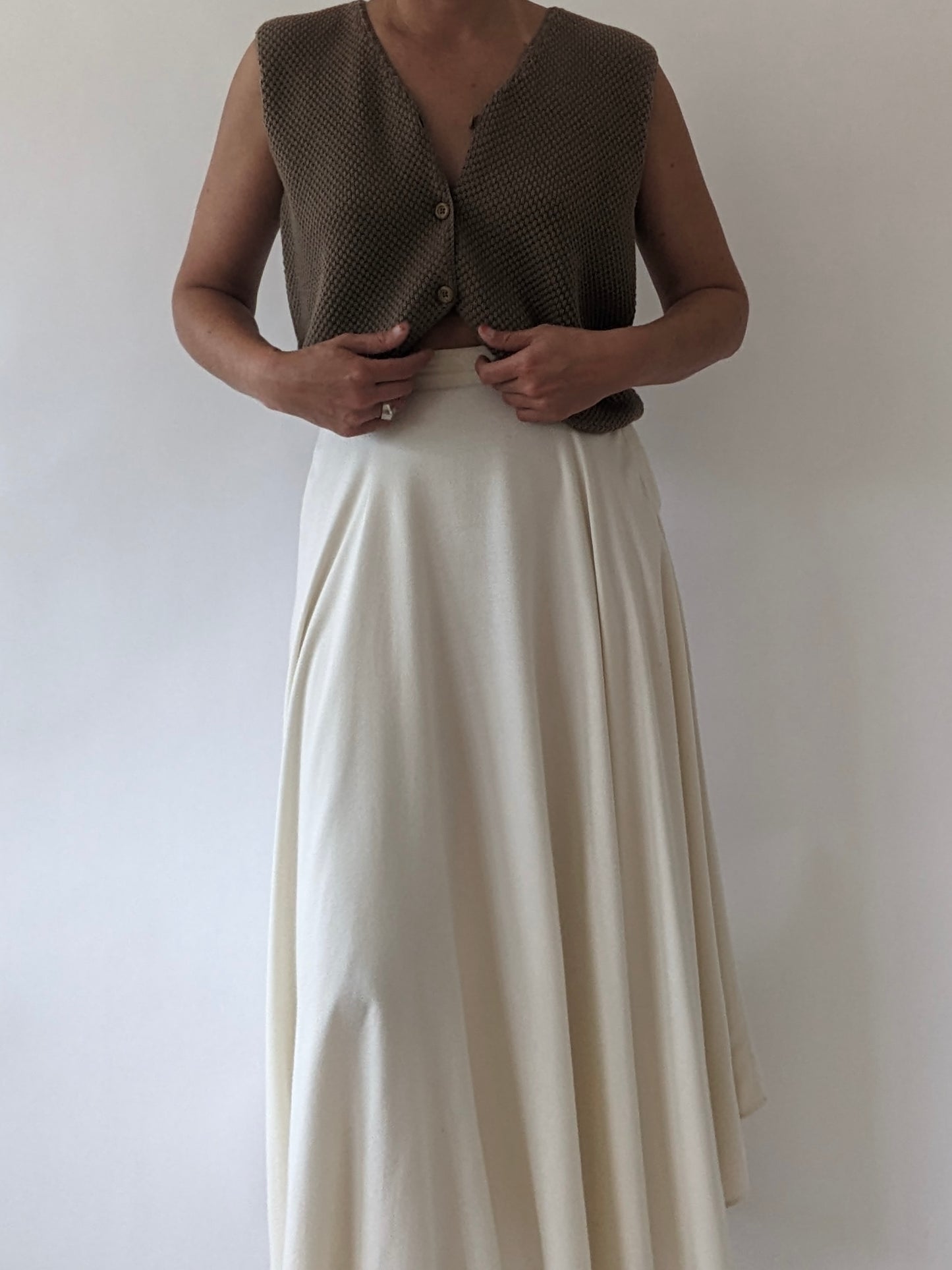 Vintage Cream Maxi Skirt