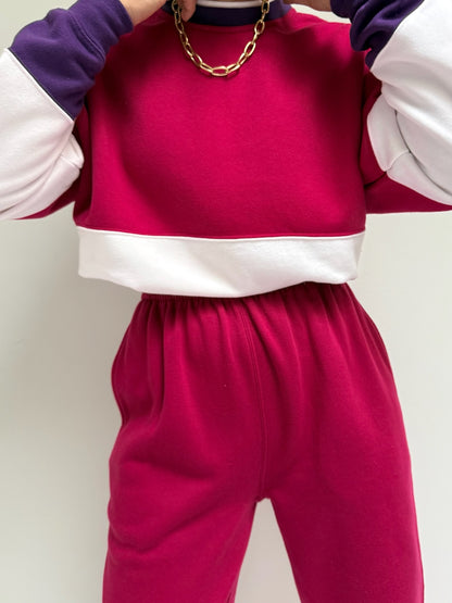 90s Bright Wide Striped Sweat Set