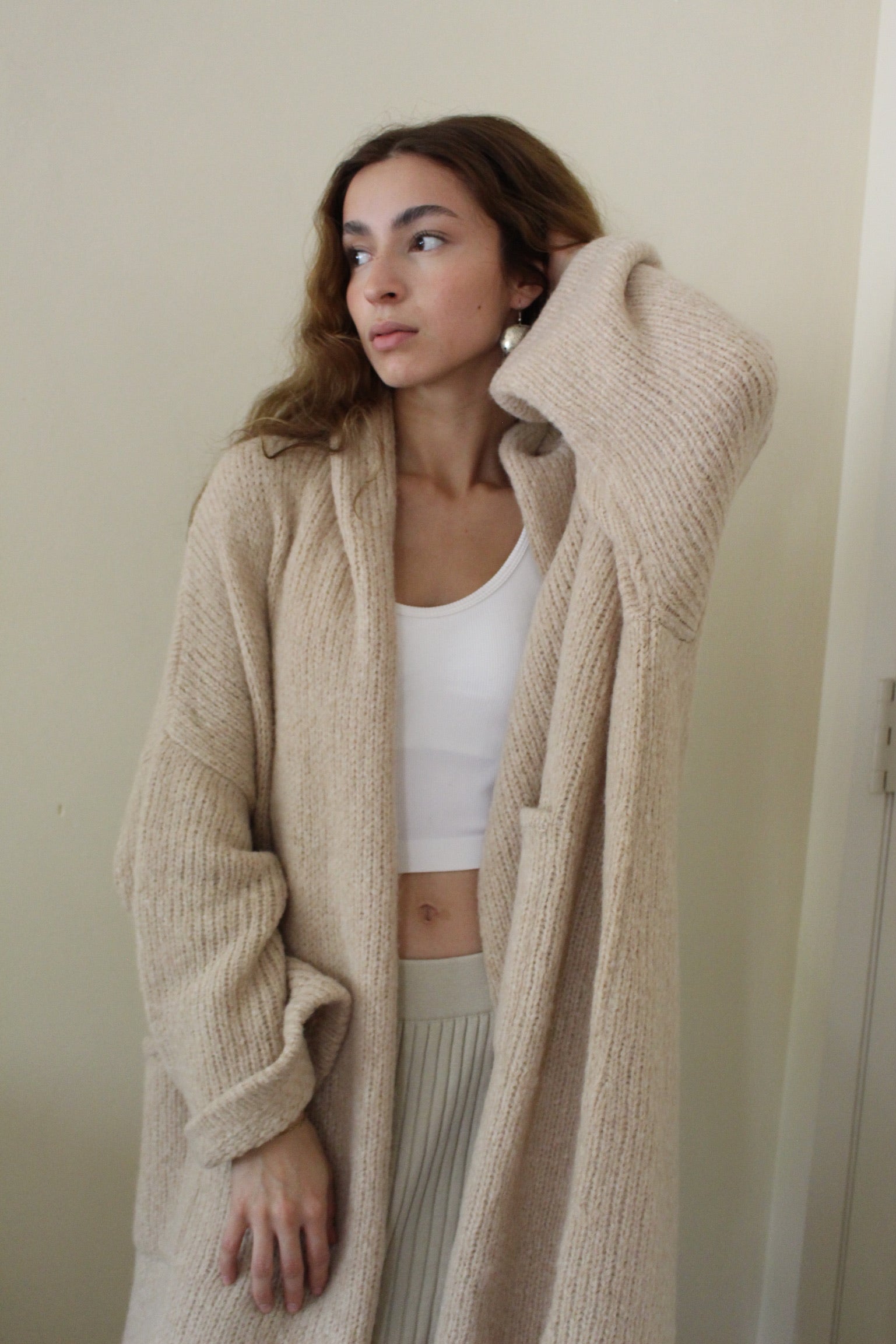 Haori Extra Long Alpaca Sweater Coat – NA NIN