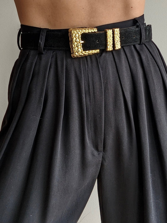 Vintage Onyx Suede Belt