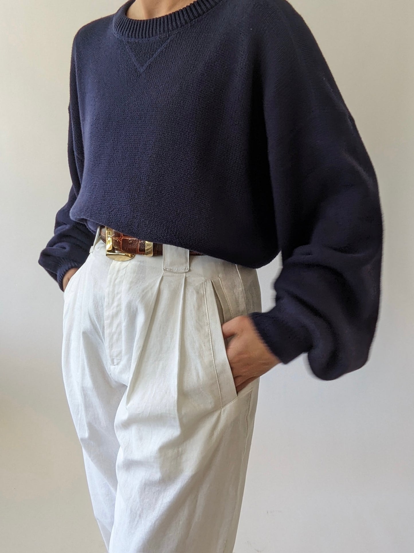 Vintage Navy Cotton Sweater