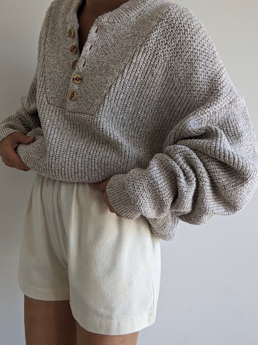 Favorite Vintage Marled Oat Henley