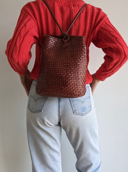 Favorite Vintage Woven Leather Backpack