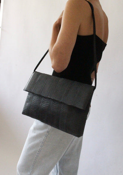 Stunning Vintage Stone Snakeskin Envelope Clutch Bag