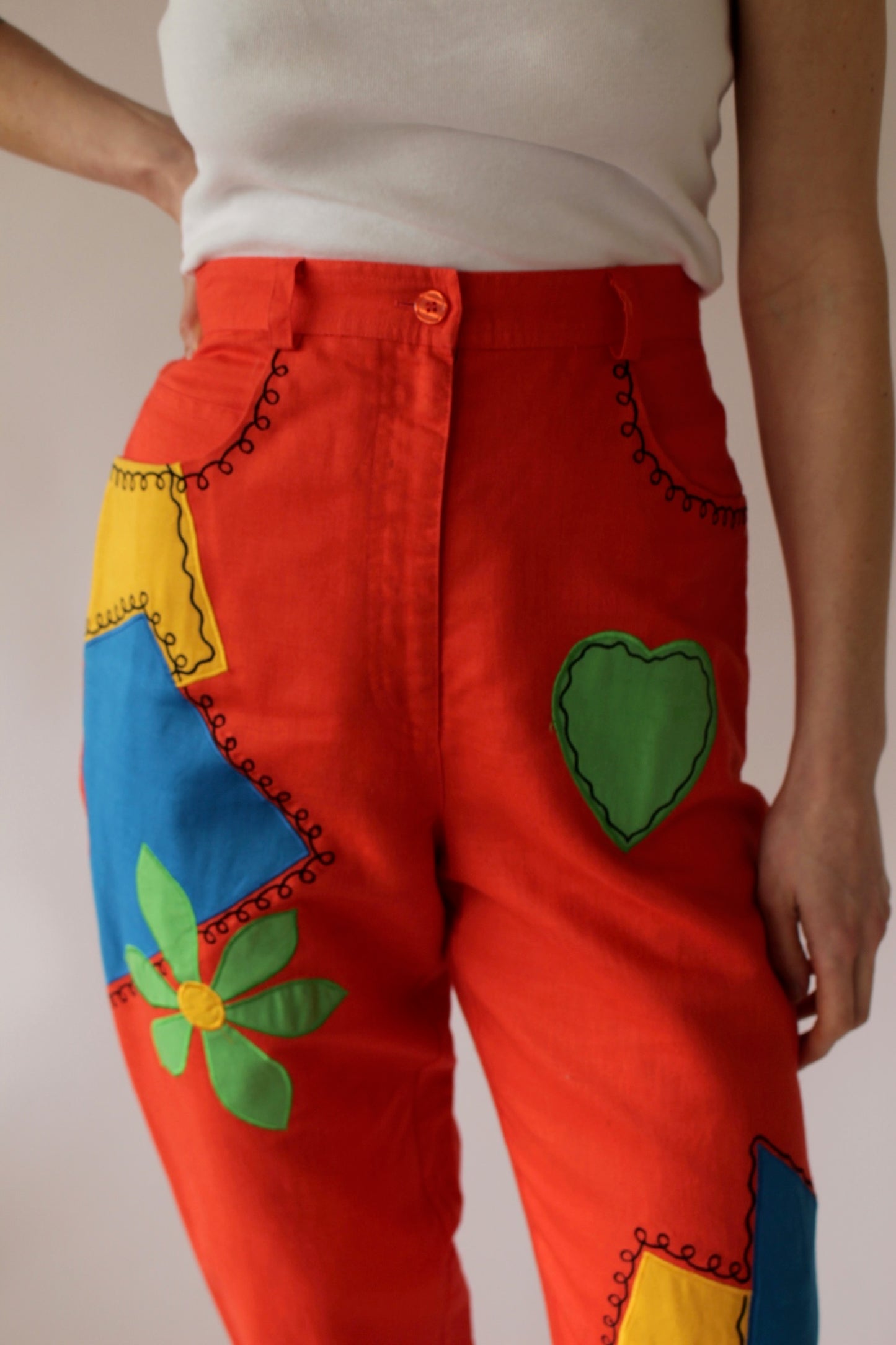 Absolute Favorite Vintage Colorful Appliqué Pants