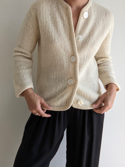 Beautiful Vintage Buttercream Mohair Cardigan