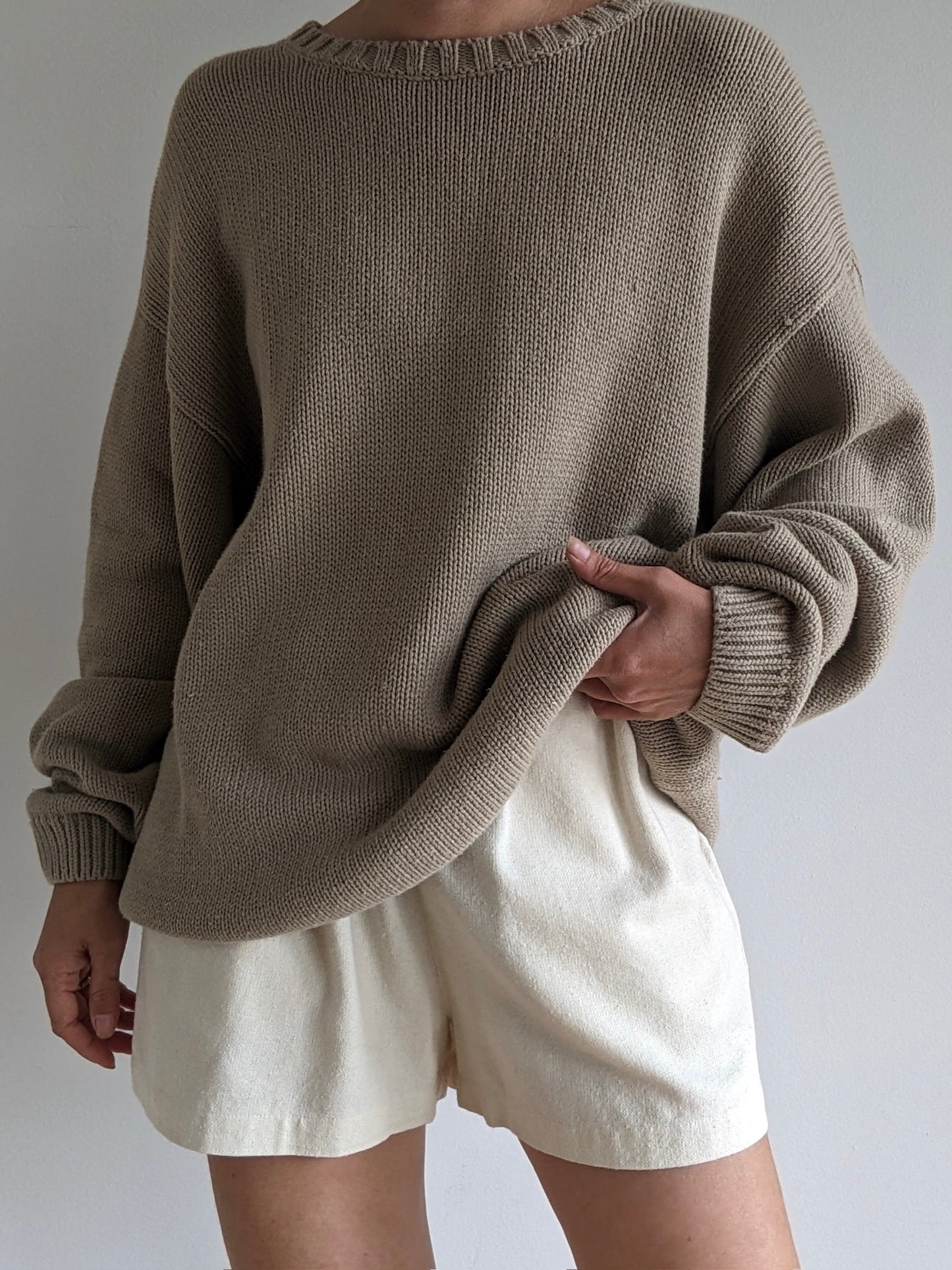 Vintage Latte Cotton Sweater