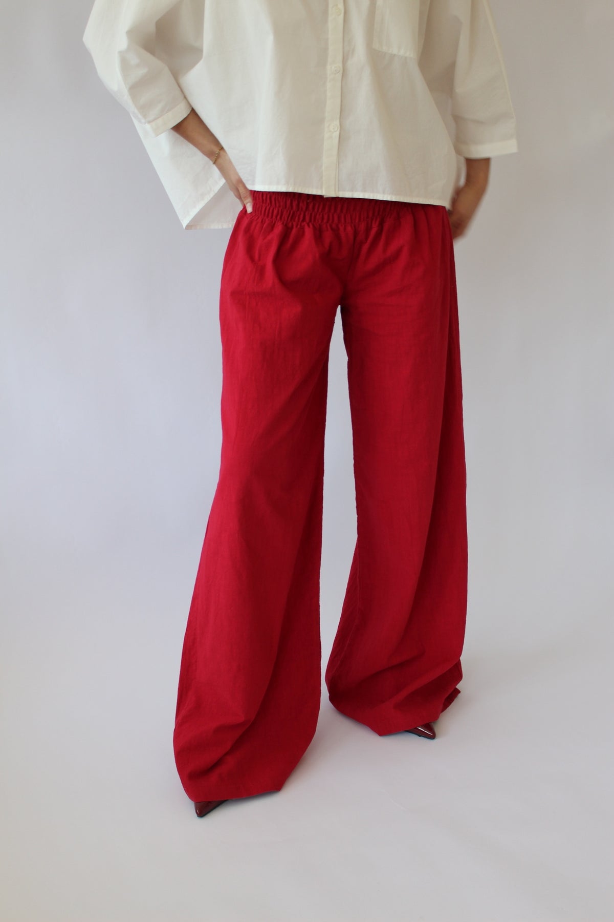 Vintage Cayenne Cotton Wide-Leg Pants