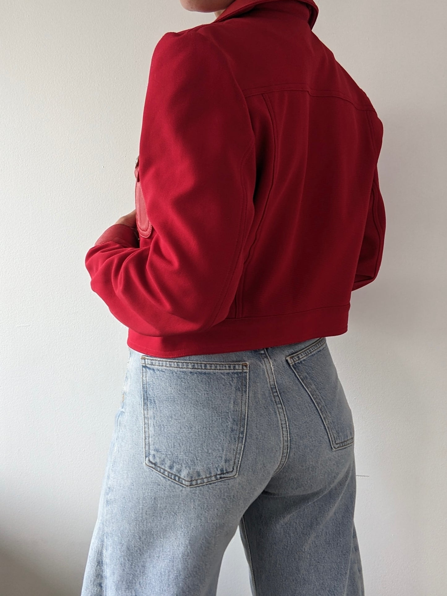 Rare Vintage Leather Accent Cropped Jacket
