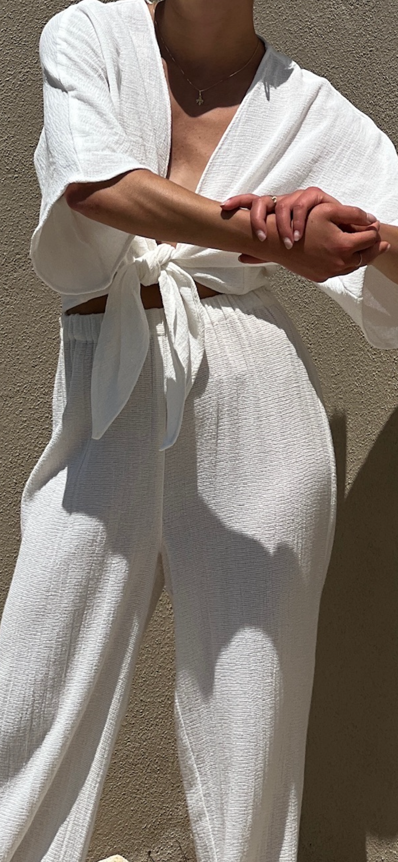 Patricia Waffled Cotton Pant
