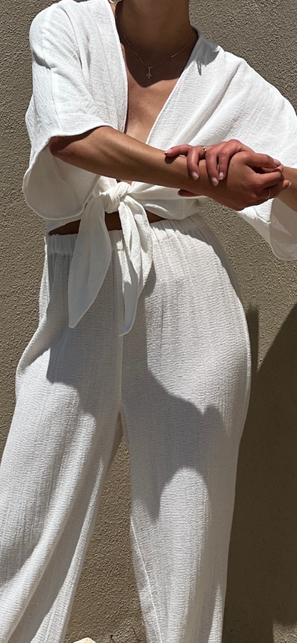 Patricia Waffled Cotton Pant