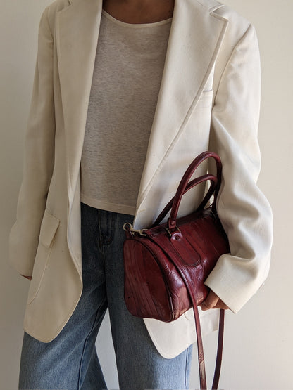 Vintage Oxblood Eelskin Leather Purse