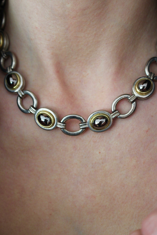 Vintage Silver Linked Chain Necklace